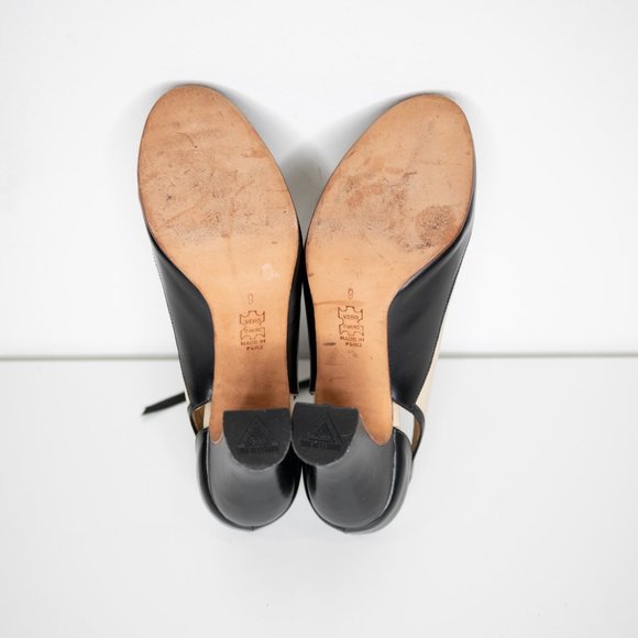 SOLD John Fluevog Revelation Mary Jane Pumps Black Off White Victorian Regency - Picture 5 of 10